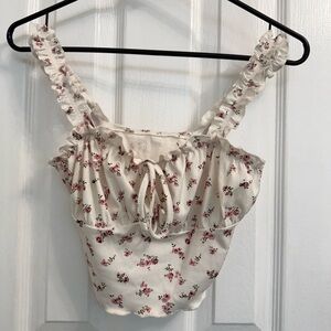 Floral Ruffle Strap Top